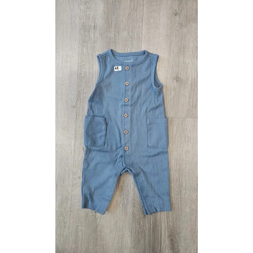 Carter's 3 Month Old Baby Clothes Pack of Three Overalls and Body Suit Bundle